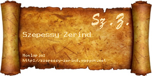 Szepessy Zerind névjegykártya